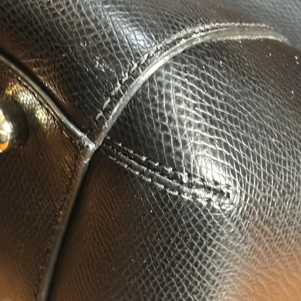 Coach Black Pebbled Leather Satchel with Gold Hardware